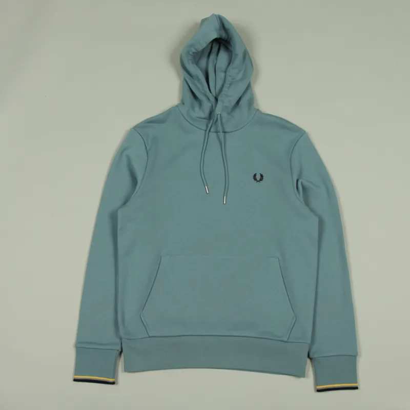 Fred Perry Tipped Hooded Sweatshirt - Ash Blue